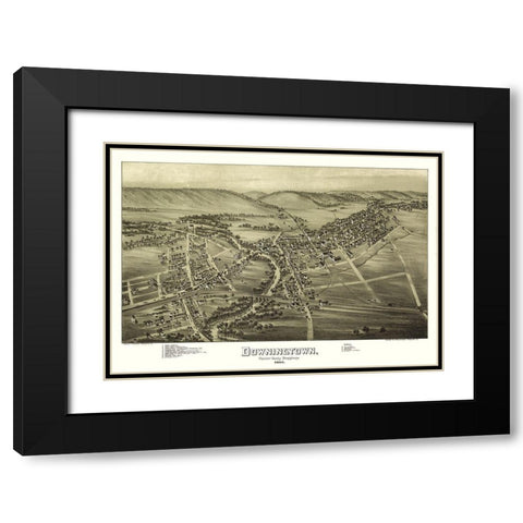 Downington Pennsylvania - Fowler 1893 Black Modern Wood Framed Art Print with Double Matting by Fowler