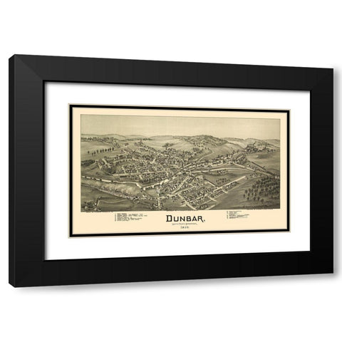Dunbar Pennsylvania - Moyer 1900 Black Modern Wood Framed Art Print with Double Matting by Moyer
