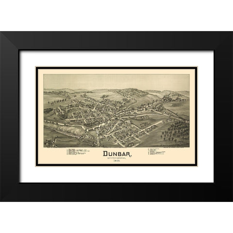 Dunbar Pennsylvania - Moyer 1900 Black Modern Wood Framed Art Print with Double Matting by Moyer