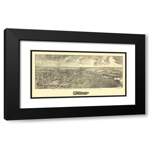Edinboro Pennsylvania - Fowler 1898 Black Modern Wood Framed Art Print with Double Matting by O''Brien