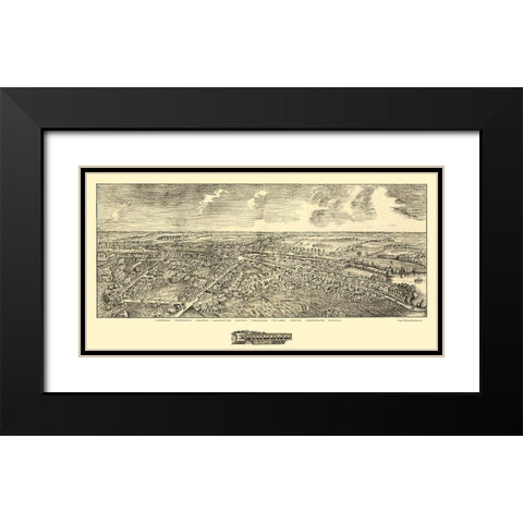 Edinboro Pennsylvania - Fowler 1898 Black Modern Wood Framed Art Print with Double Matting by O''Brien