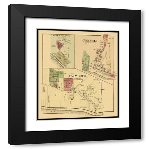 Emsworth, Glenfield Pennsylvania Landowner Black Modern Wood Framed Art Print with Double Matting by Hayes
