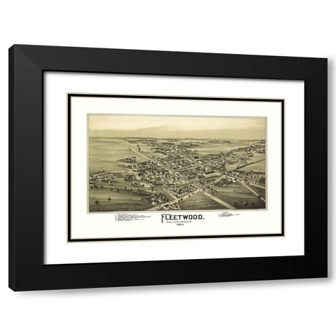 Fleetwood Pennsylvania - Fowler 1893 Black Modern Wood Framed Art Print with Double Matting by Fowler