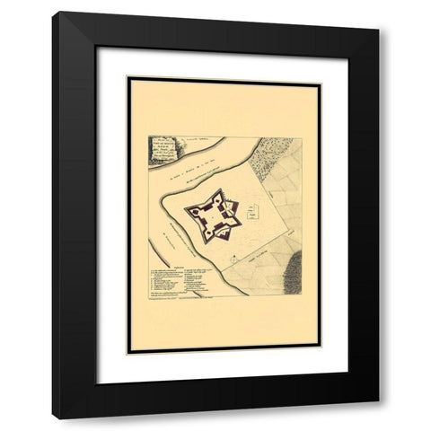 Fort Le Quesne Duquesne Pittsburg Pennsylvania Black Modern Wood Framed Art Print with Double Matting by Sayer