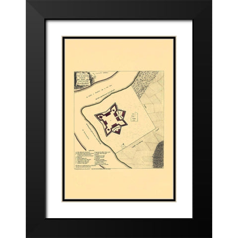 Fort Le Quesne Duquesne Pittsburg Pennsylvania Black Modern Wood Framed Art Print with Double Matting by Sayer