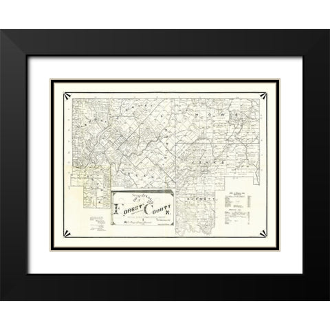Forest County Pennsylvania - Whittekin 1895 Black Modern Wood Framed Art Print with Double Matting by Whittekin