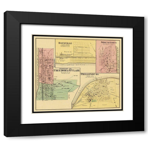 Freedom, Saint Clair Pennsylvania Landowner Black Modern Wood Framed Art Print with Double Matting by Hayes