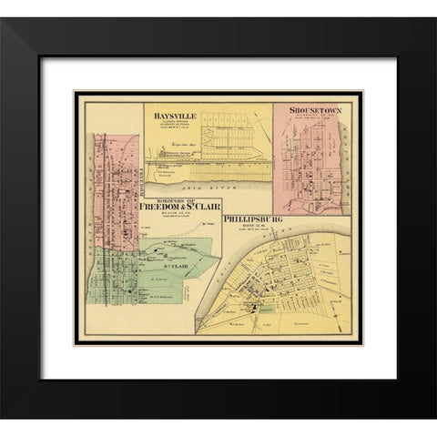 Freedom, Saint Clair Pennsylvania Landowner Black Modern Wood Framed Art Print with Double Matting by Hayes
