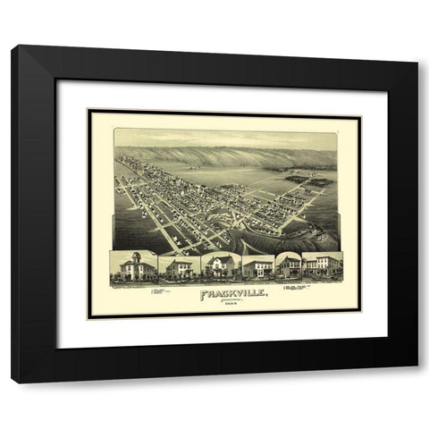 Frackville Pennsylvania - Fowler 1889 Black Modern Wood Framed Art Print with Double Matting by Fowler
