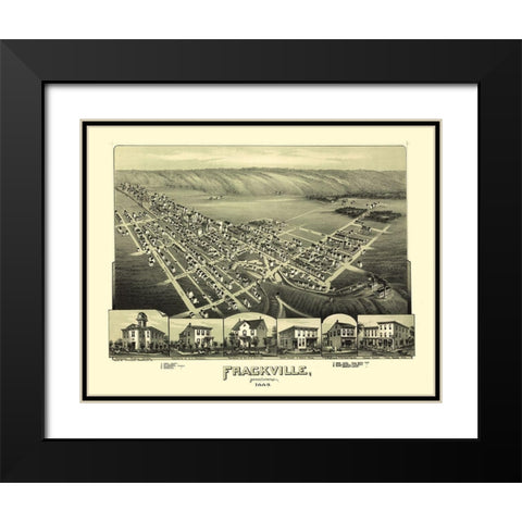 Frackville Pennsylvania - Fowler 1889 Black Modern Wood Framed Art Print with Double Matting by Fowler