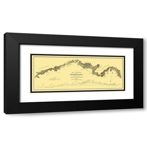 Gettysburg Railroad - Campbell 1839 Black Modern Wood Framed Art Print with Double Matting by Campbell