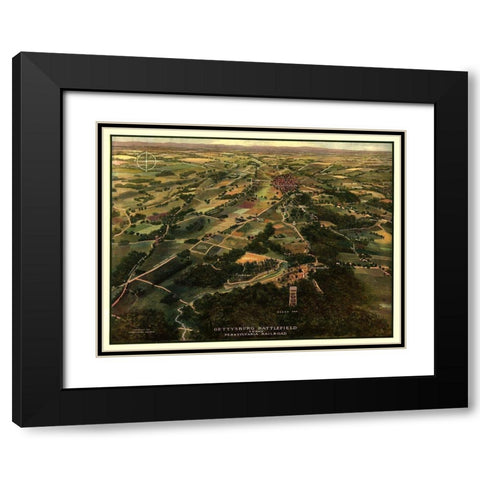 Gettysburg Region Pennsylvania -1913 Black Modern Wood Framed Art Print with Double Matting by Unknown