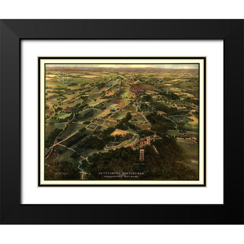 Gettysburg Region Pennsylvania -1913 Black Modern Wood Framed Art Print with Double Matting by Unknown