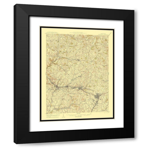 Greensburg Pennsylvania Quad - USGS 1906 Black Modern Wood Framed Art Print with Double Matting by USGS
