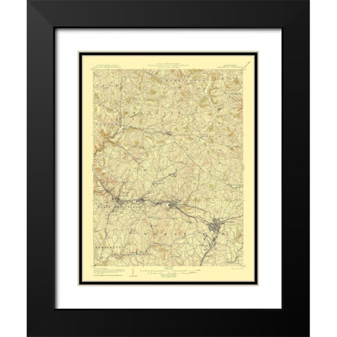 Greensburg Pennsylvania Quad - USGS 1906 Black Modern Wood Framed Art Print with Double Matting by USGS