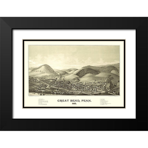 Great Bend Pennsylvania - Burleigh 1887 Black Modern Wood Framed Art Print with Double Matting by Burleigh