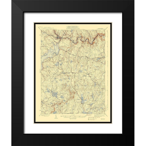 Hawley Pennsylvania Quad - USGS 1938 Black Modern Wood Framed Art Print with Double Matting by USGS