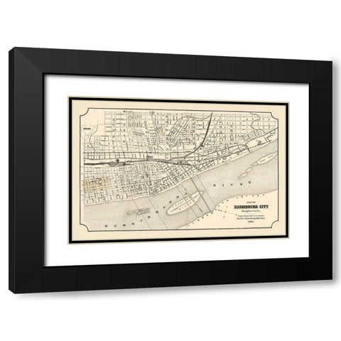 Harrisburg Pennsylvania - Boyd 1880 Black Modern Wood Framed Art Print with Double Matting by Boyd
