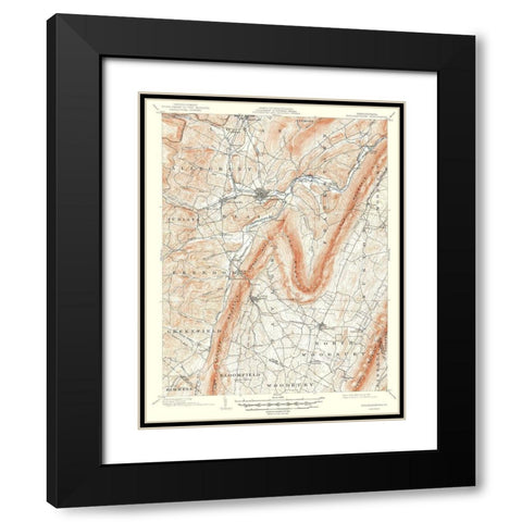 Hollidaysburg Pennsylvania Quad - USGS 1903 Black Modern Wood Framed Art Print with Double Matting by USGS