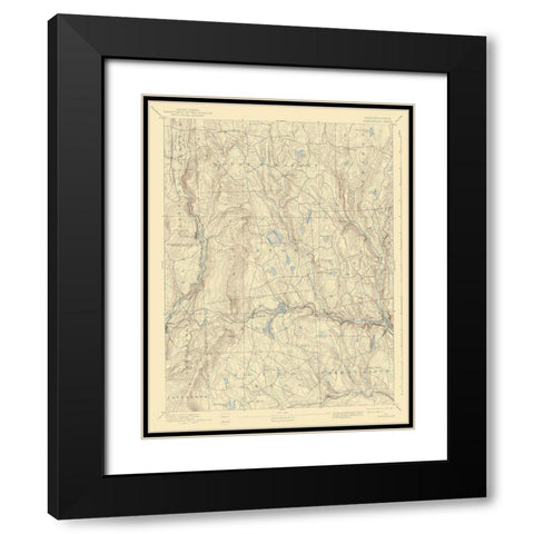 Honesdale Pennsylvania Quad - USGS 1892 Black Modern Wood Framed Art Print with Double Matting by USGS