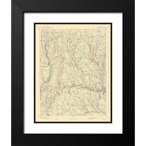 Honesdale Pennsylvania Quad - USGS 1892 Black Modern Wood Framed Art Print with Double Matting by USGS