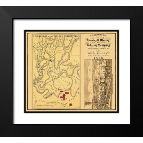 Humboldt Mining Refining Company PA - Gibson 1865 Black Modern Wood Framed Art Print with Double Matting by Gibson