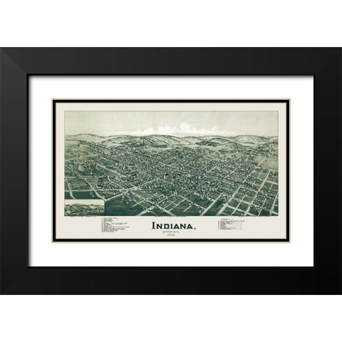 Indiana Pennsylvania - Fowler 1900 Black Modern Wood Framed Art Print with Double Matting by Fowler