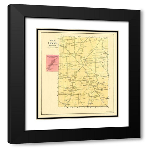 Irwin Pennsylvania Landowner - Mayer 1865 Black Modern Wood Framed Art Print with Double Matting by Mayer