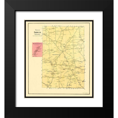 Irwin Pennsylvania Landowner - Mayer 1865 Black Modern Wood Framed Art Print with Double Matting by Mayer