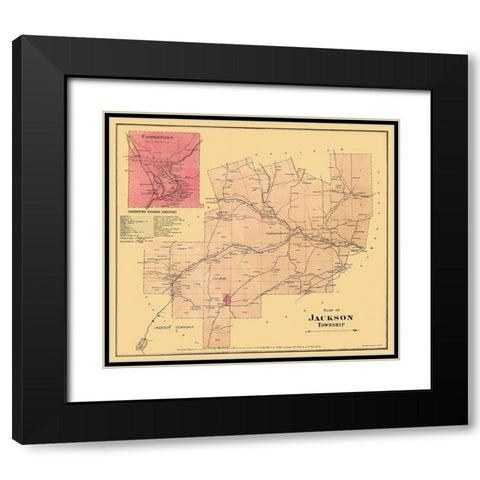 Jackson Pennsylvania Landowner - Beers 1865 Black Modern Wood Framed Art Print with Double Matting by Beers