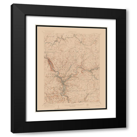 Johnstown Pennsylvania Quad - USGS 1907 Black Modern Wood Framed Art Print with Double Matting by USGS
