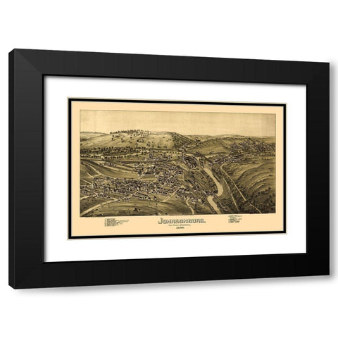 Johnsonburg Pennsylvania - Fowler 1895 Black Modern Wood Framed Art Print with Double Matting by Fowler