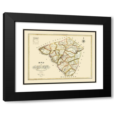 Lancaster County Pennsylvania - Wagner 1821 Black Modern Wood Framed Art Print with Double Matting by Wagner