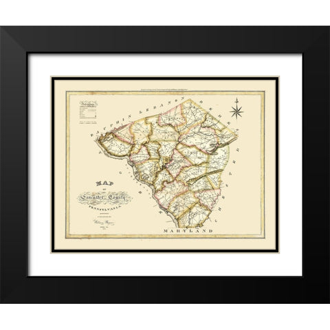 Lancaster County Pennsylvania - Wagner 1821 Black Modern Wood Framed Art Print with Double Matting by Wagner