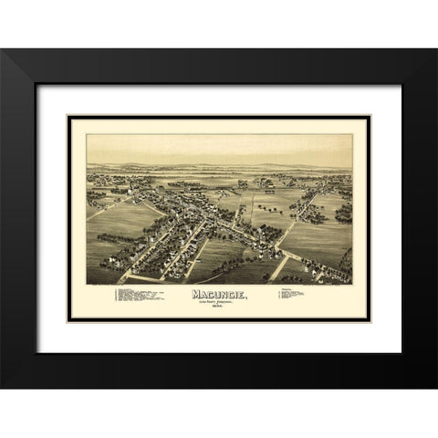 Macungie Pennsylvania - Fowler 1893 Black Modern Wood Framed Art Print with Double Matting by Fowler