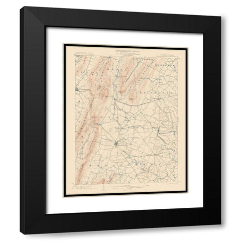 Mercersburg Pennsylvania Quad - USGS 1902 Black Modern Wood Framed Art Print with Double Matting by USGS