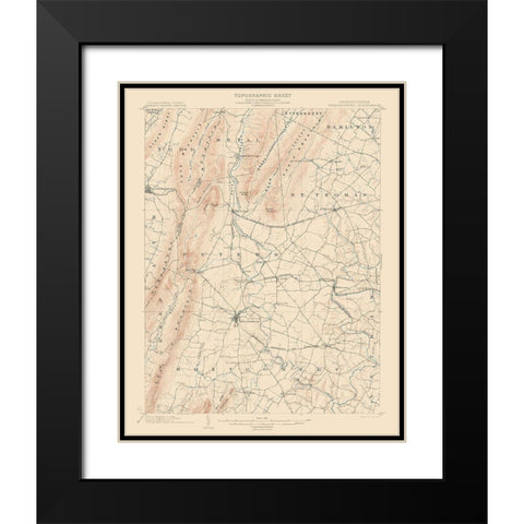 Mercersburg Pennsylvania Quad - USGS 1902 Black Modern Wood Framed Art Print with Double Matting by USGS