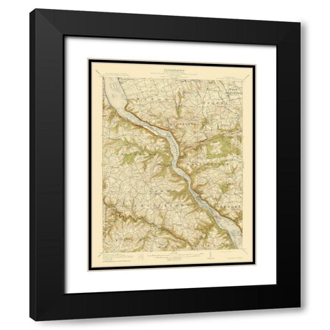 Mccalls Ferry Pennsylvania Quad - USGS 1912 Black Modern Wood Framed Art Print with Double Matting by USGS