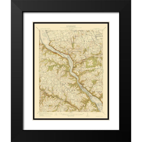 Mccalls Ferry Pennsylvania Quad - USGS 1912 Black Modern Wood Framed Art Print with Double Matting by USGS