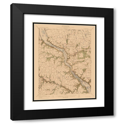McCalls Ferry Pennsylvania Quad - USGS 1954 Black Modern Wood Framed Art Print with Double Matting by USGS