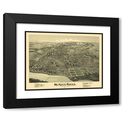 McKees Rocks Pennsylvania - Fowler 1901 Black Modern Wood Framed Art Print with Double Matting by Fowler