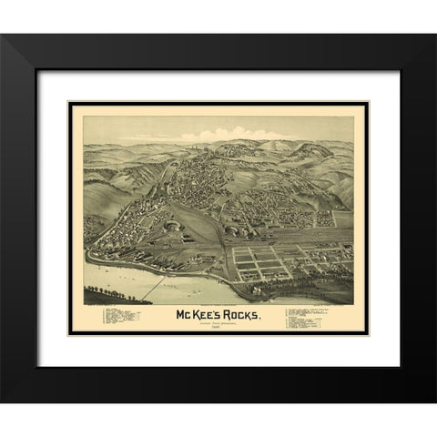 McKees Rocks Pennsylvania - Fowler 1901 Black Modern Wood Framed Art Print with Double Matting by Fowler