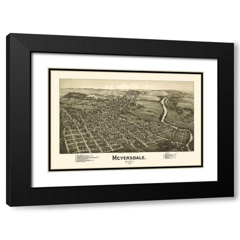 Meyersdale Pennsylvania - Fowler 1900 Black Modern Wood Framed Art Print with Double Matting by Fowler