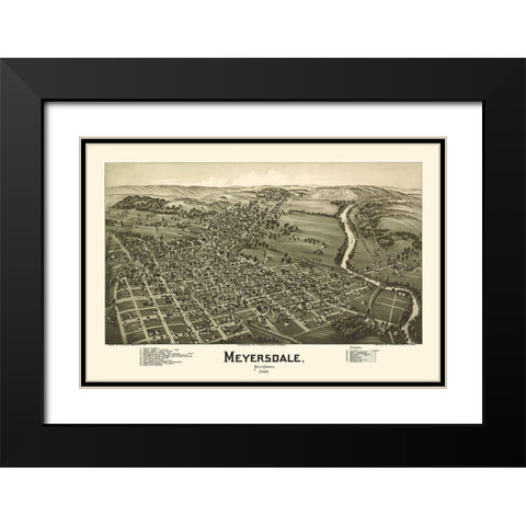 Meyersdale Pennsylvania - Fowler 1900 Black Modern Wood Framed Art Print with Double Matting by Fowler