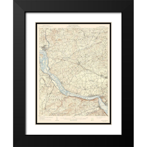Middletown Pennsylvania Quad - USGS 1908 Black Modern Wood Framed Art Print with Double Matting by USGS