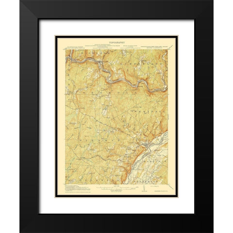 Milford New York New Jersey Quad - USGS 1915 Black Modern Wood Framed Art Print with Double Matting by USGS