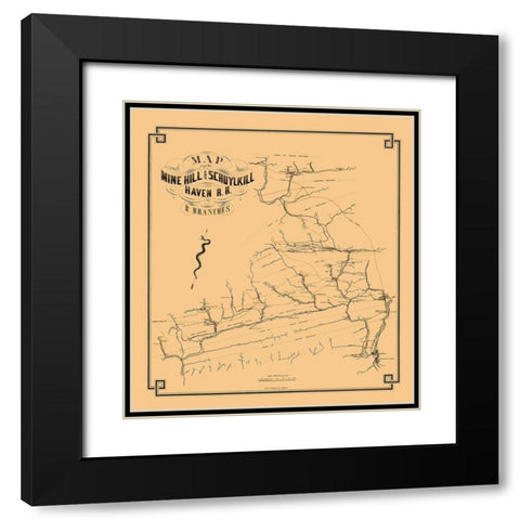 Mine Hill and Schuylkill Haven Railroad 1857 Black Modern Wood Framed Art Print with Double Matting by Duval