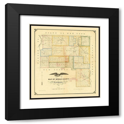 MKean County Pennsylvania - Kollner 1857 Black Modern Wood Framed Art Print with Double Matting by Kollner