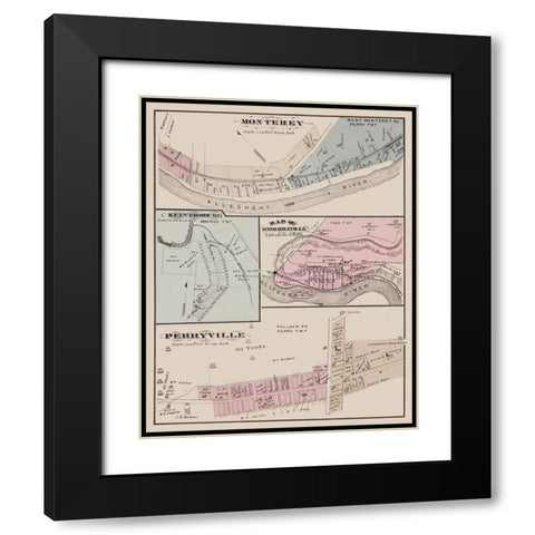Monterey Keeversburg Upper Hillville Pennsylvania Black Modern Wood Framed Art Print with Double Matting by Caldwell
