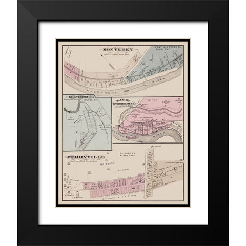 Monterey Keeversburg Upper Hillville Pennsylvania Black Modern Wood Framed Art Print with Double Matting by Caldwell